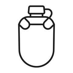 Hiking flask vector icon. Travel canteen sign.