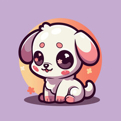 Vector Illustration of a cartoon dog on a purple background