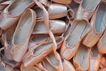 Pink ballet pointe shoes
