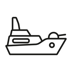 frigate warship line icon. military ship symbol.
