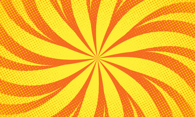 Comic yellow radial template background