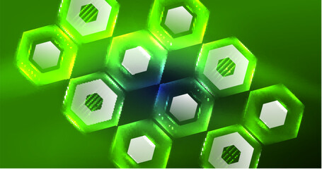 Abstract background neon hexagon vector illustration