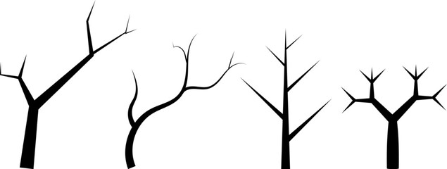 Obraz premium black white dry branch icon