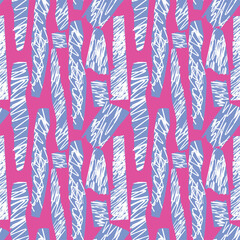 Grunge style scribble seamless pattern. Trendy abstract Paper cutouts. Hand drawn modern background.