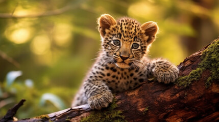 leopard resting on the tree