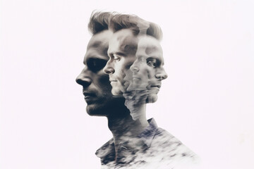 multiple exposure male portrait