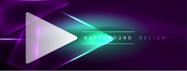 Vibrant Geometric Neon Shiny Line Background. A Bold and Stunning Display of Shapes, Lines, Colors, and Glow, Perfect for Futuristic Modern Designs, Hi-tech Presentations, Technology Web Pages