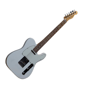 A polar white Fender Telecaster  electric guitar on transparent background