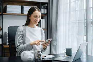 Businessmen think of the concept of saving money.