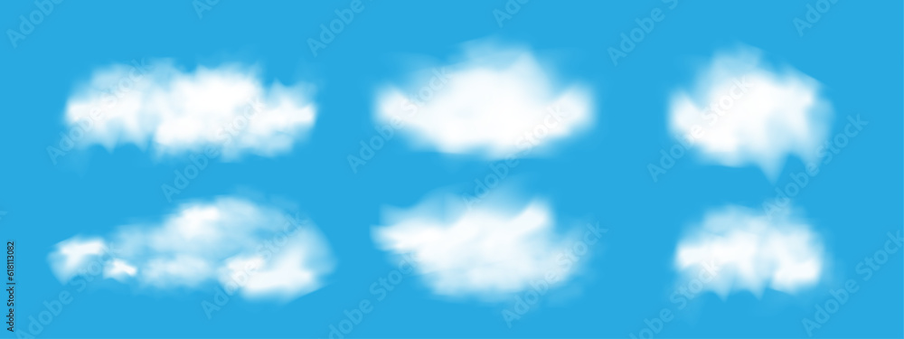Aufkleber realistic isolated cloud on transparent background. vector set of realistic isolated fluffy cloud. i