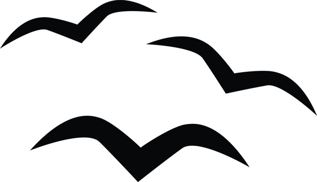 Seagull Icon. Birds simple sign. flat style.