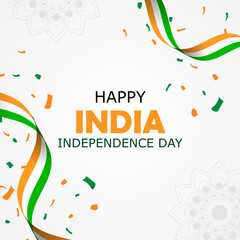 Indian Independence Day Vector Illustration Hand Drawn creative with Flag. Independence day India.