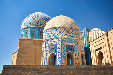 Mausoleums of the Shakhi Zinda complex in Samarkand, Uzbekistan