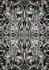 Botanical seamless pattern illustration with blooming red flower for textile and surface design