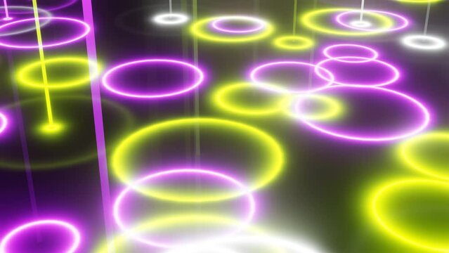 Perple and Yellow and White Neonpuddles Background Loop Animation in 4K
