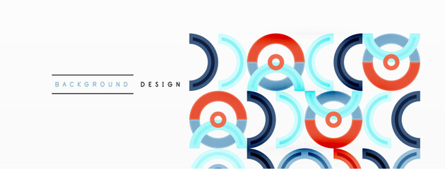 Circles are arranged in a grid pattern abstract background and feature a range of different colors, including shades of various colors. Template for wallpaper, banner, presentation, background