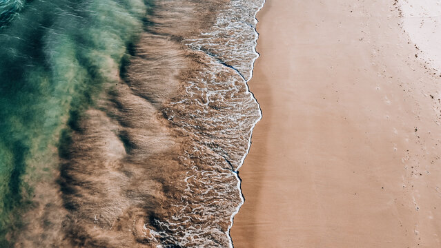 Drone photo of the Beach & Atlantic ocean- Valdevaqueros, Tarifa, Spain