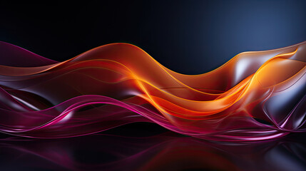 Abstract minimalist wave wallpaper background in dark magenta purple and orange style