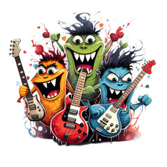 Monsters of Rock and Roll, transparent clipart, high quality PNG's