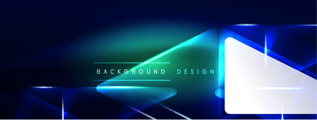 Neon lights hacking geometric background, virtual reality or artificial intelligence concept, cyberpunk geometric template for wallpaper, banner, presentation, background