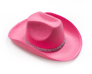 pink cowboy hat isolated on white background