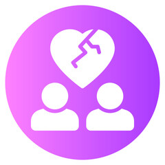 broken heart gradient icon