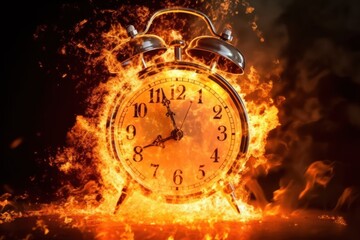 Clock bursting into flames - Generative AI
