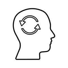 Mind Refresh icon. Line, outline design.