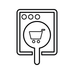 Shopping Online icon. Line, outline design.