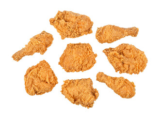 Fried chicken isolated on transparent background. PNG