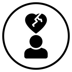 broken heart glyph icon