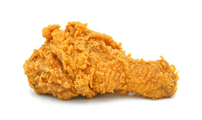 Fried chicken leg isolated on transparent background. PNG