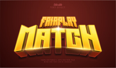 Fairplay match editable text effect style 3d theme sport.