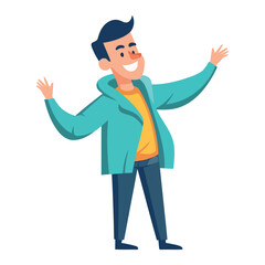 One cheerful man smiling, success in business