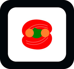 Japanese sushi roll illustration