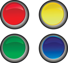 Vector image of buttons in different colors on a white background. Applies to websites and icons
