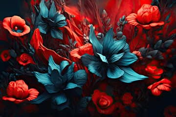 Intricate Floral Delights. Generative AI
