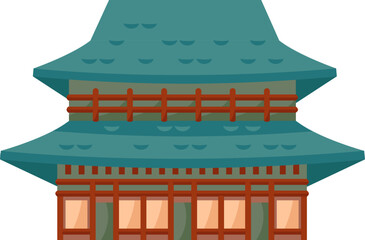 Simple Changdeokgung Korean Temple Illustration