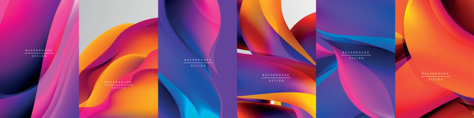 A mesmerizing background design with flowing neon color shapes. The vibrant hues and fluid forms create an enchanting visual spectacle