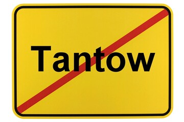 Illustration eines Ortsschildes der Gemeinde Tantow in Brandenburg