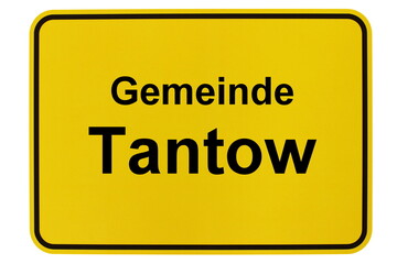 Illustration eines Ortsschildes der Gemeinde Tantow in Brandenburg