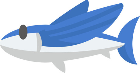 Cute Flying Fish Illustration