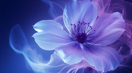 Obraz premium Abstract floral background with blue flowers. Fantasy fractal design. Digital art. 3D rendering. generated ai