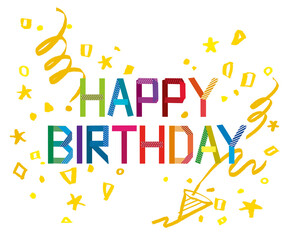 Happy birthdayのカラフルな文字