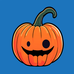 halloween jack o lantern pumpkin vector in cartoon style