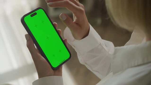Swipe Away Gesture on Green Screen Smartphone