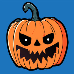 halloween jack o lantern pumpkin vector in cartoon style