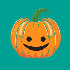 halloween jack o lantern pumpkin vector in cartoon style