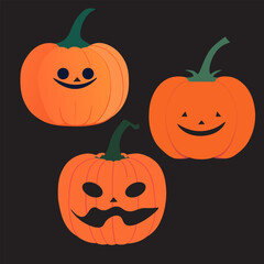halloween jack o lantern pumpkin vector in cartoon style
