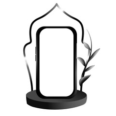 Mobile phone element on podium